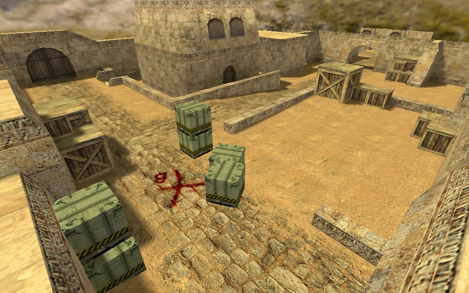 de_dust — A compact bomb map with tight passages and an underpass. Watch crossfires at exits and avoid crowding together.
